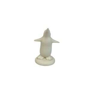 Cute Ceramic Penguin Bisque Figurine Miniature Desk Shelf Decor Collectible